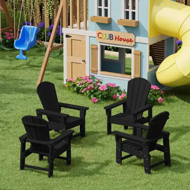 WestinTrends Malibu Chaises d'extérieur pour enfants Adirondack en plastique (Lot de 4)