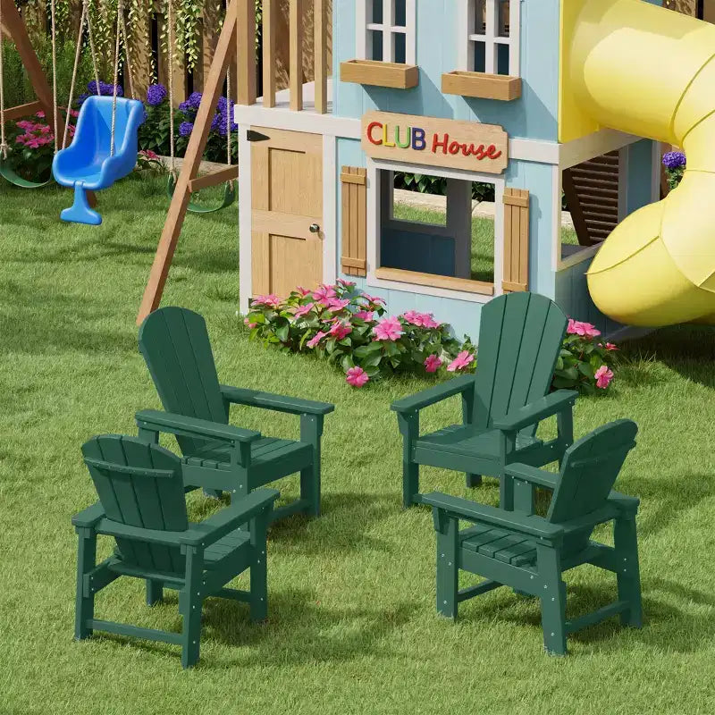 WestinTrends Malibu Chaises d'extérieur pour enfants Adirondack en plastique (Lot de 4)