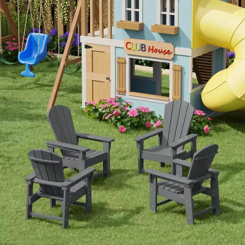 WestinTrends Malibu Chaises d'extérieur pour enfants Adirondack en plastique (Lot de 4)