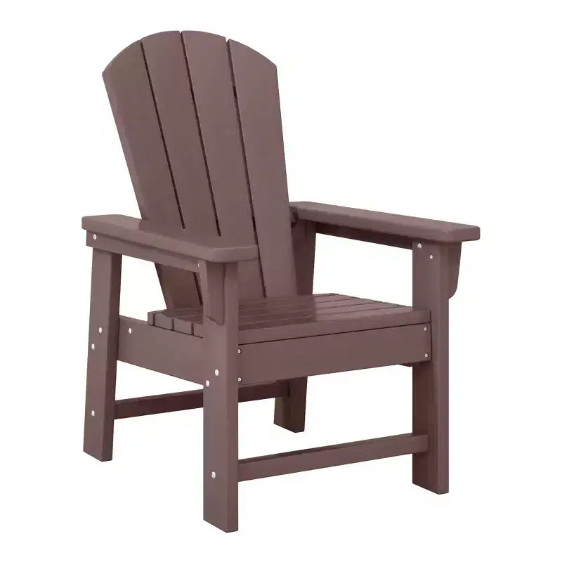 WestinTrends Malibu 2-Piece Kids Outdoor HDPE Adirondack Chair With Square Side Table Set