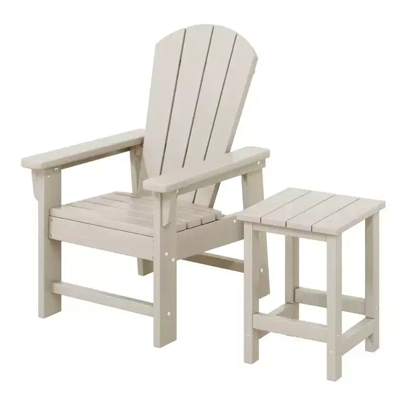 WestinTrends Malibu 2-Piece Kids Outdoor HDPE Adirondack Chair With Square Side Table Set
