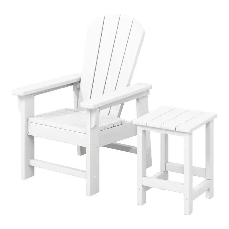 WestinTrends Malibu 2-Piece Kids Outdoor HDPE Adirondack Chair With Square Side Table Set