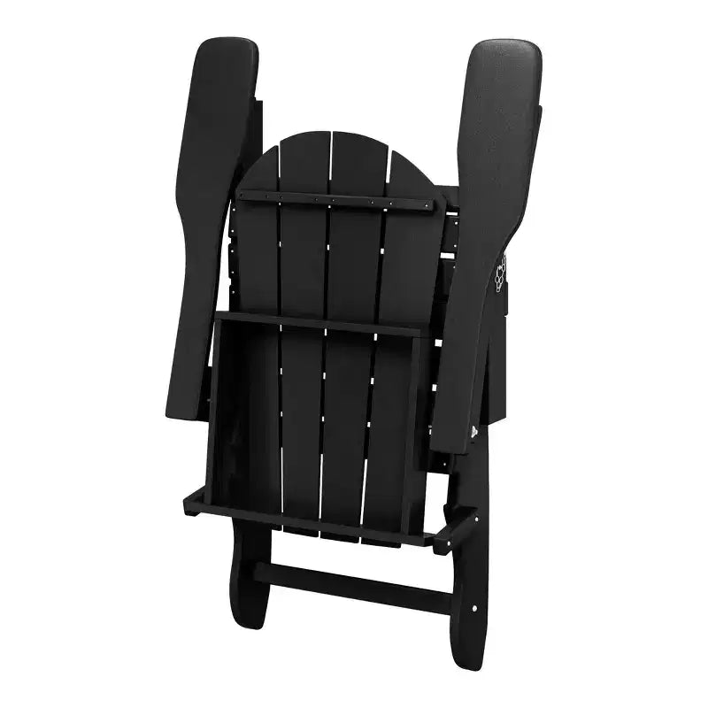 WestinTrends Malibu 5-Piece HDPE Folding Adirondack Chair Outdoor Patio Conversation Set