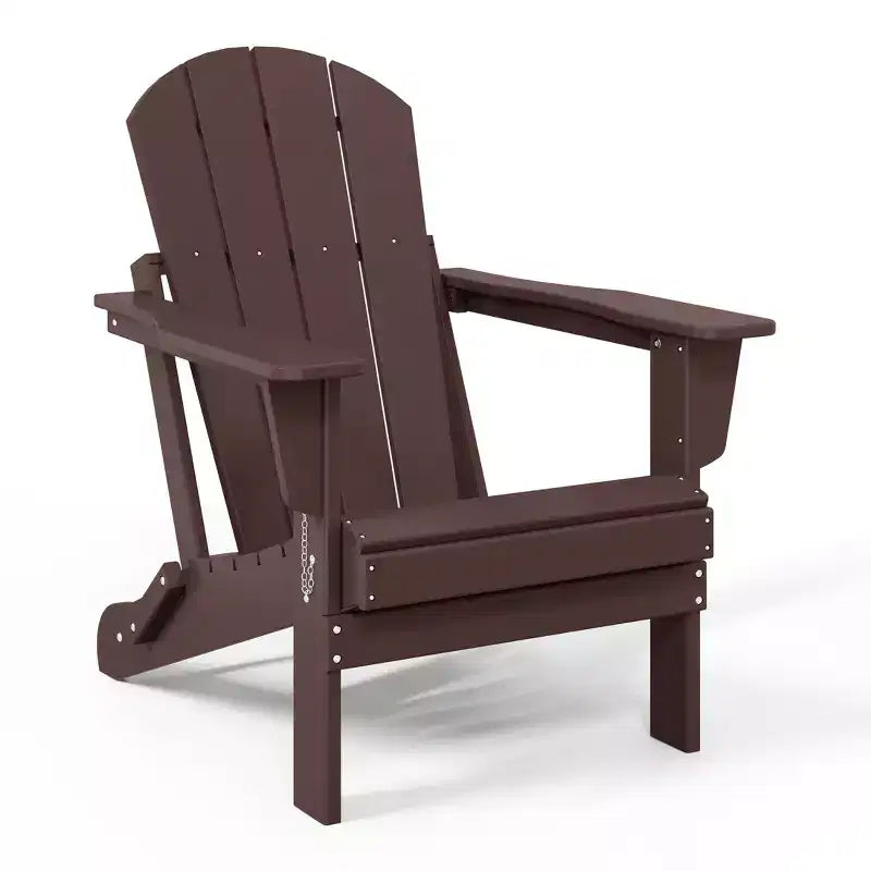 WestinTrends Malibu 5-Piece HDPE Folding Adirondack Chair Outdoor Patio Conversation Set