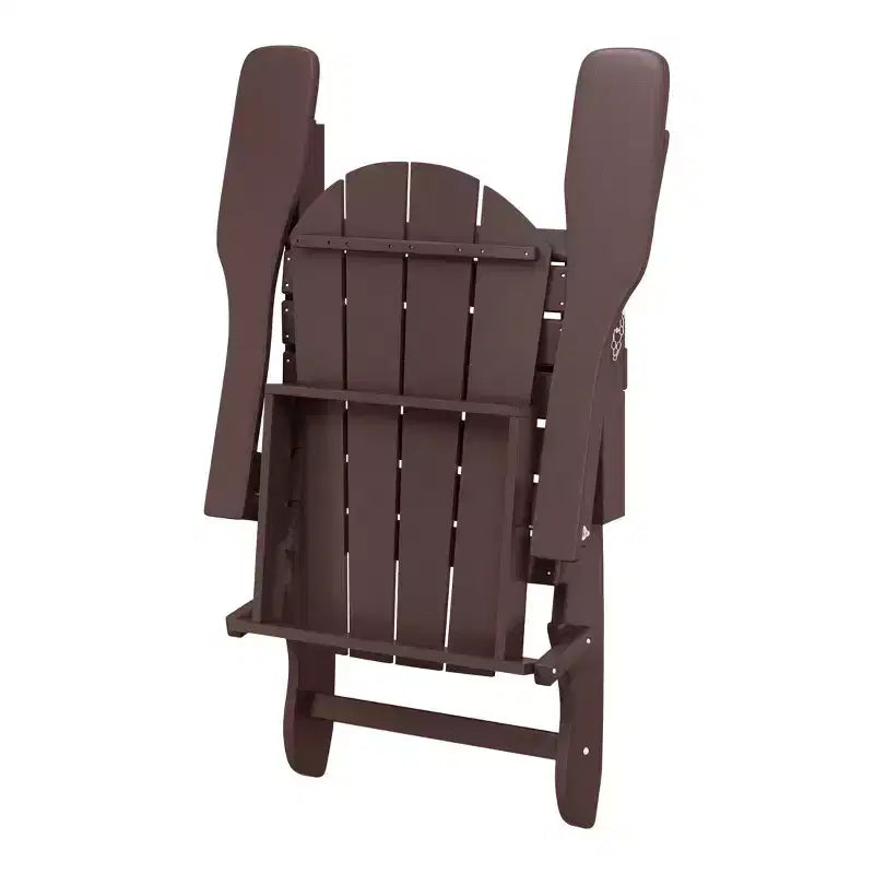 WestinTrends Malibu 5-Piece HDPE Folding Adirondack Chair Outdoor Patio Conversation Set