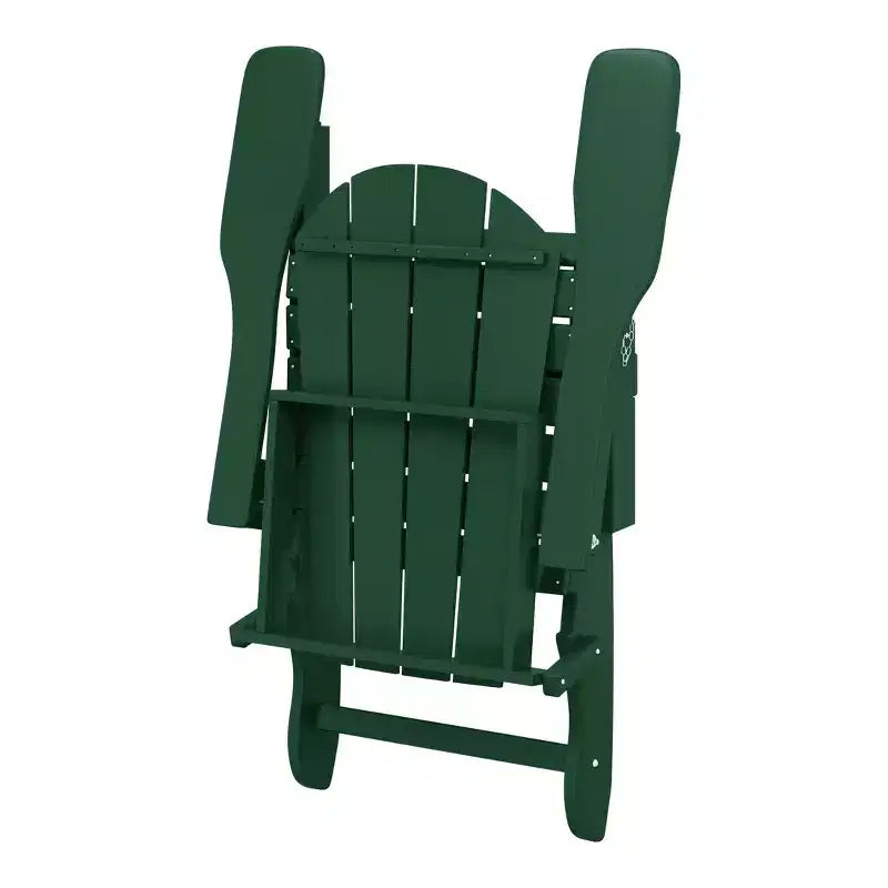 WestinTrends Malibu 5-Piece HDPE Folding Adirondack Chair Outdoor Patio Conversation Set