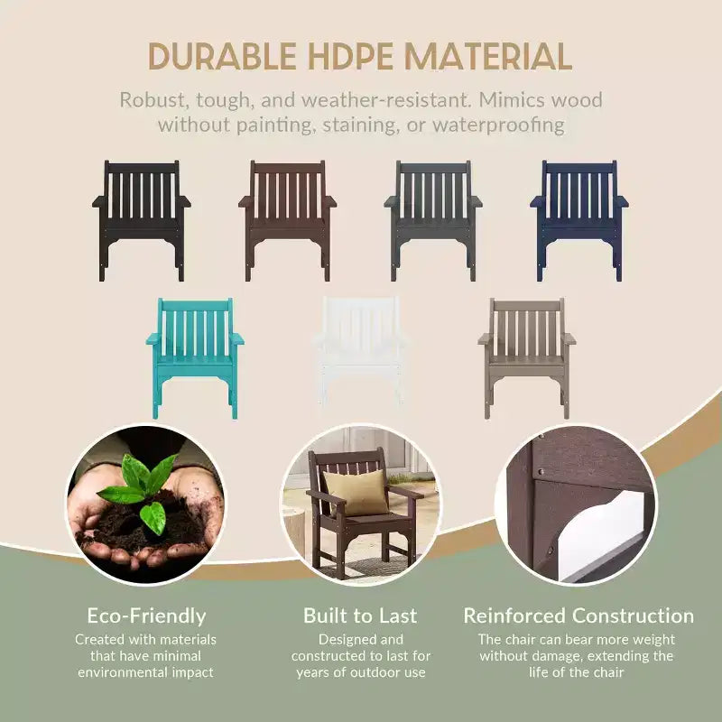 WestinTrends Malibu Outdoor Patio 3-Piece HDPE Adirondack Garden Chairs with Square Adirondack Side Table Set