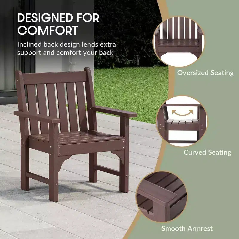 WestinTrends Malibu Outdoor Patio 3-Piece HDPE Adirondack Garden Chairs with Square Adirondack Side Table Set