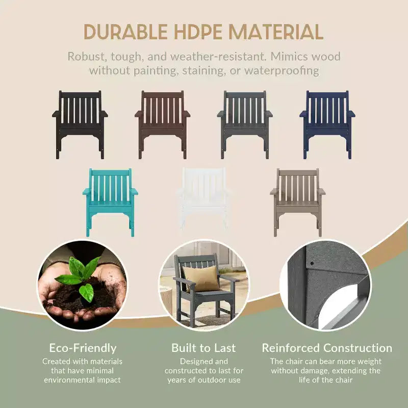 WestinTrends Malibu Outdoor Patio 3-Piece HDPE Adirondack Garden Chairs with Square Adirondack Side Table Set