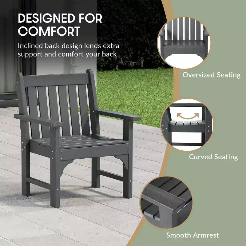 WestinTrends Malibu Outdoor Patio 3-Piece HDPE Adirondack Garden Chairs with Square Adirondack Side Table Set