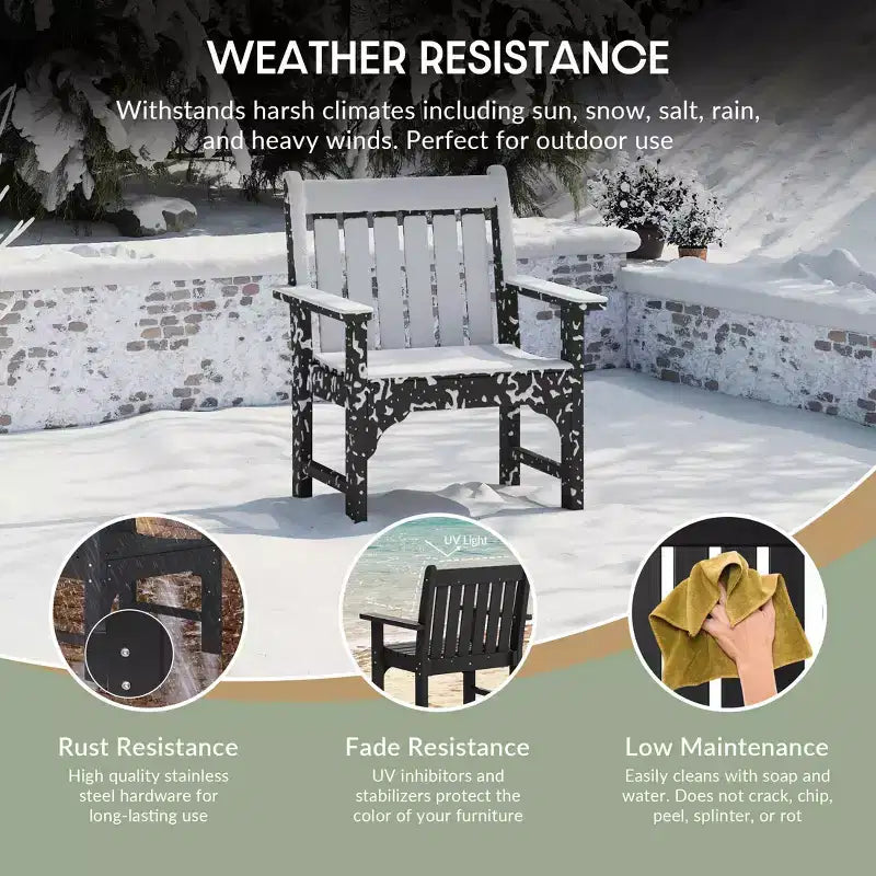 WestinTrends Malibu Outdoor Patio 3-Piece HDPE Adirondack Garden Chairs with Square Adirondack Side Table Set