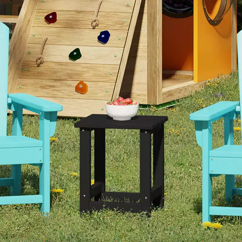 Table d'appoint carrée d'extérieur pour enfants WestinTrends Malibu en PEHD, style Adirondack