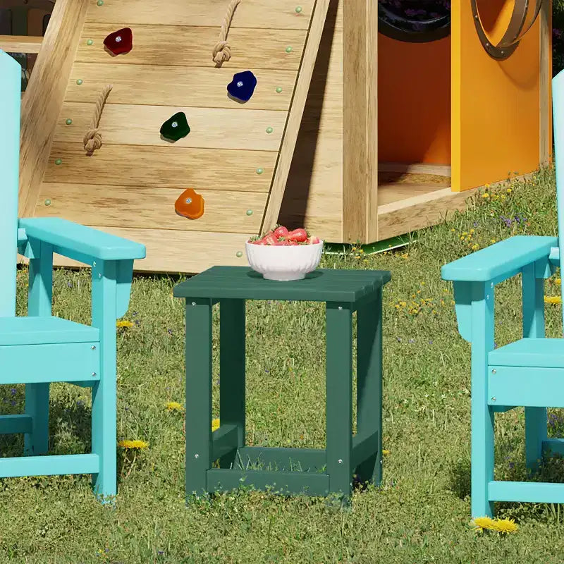 Table d'appoint carrée d'extérieur pour enfants WestinTrends Malibu en PEHD, style Adirondack