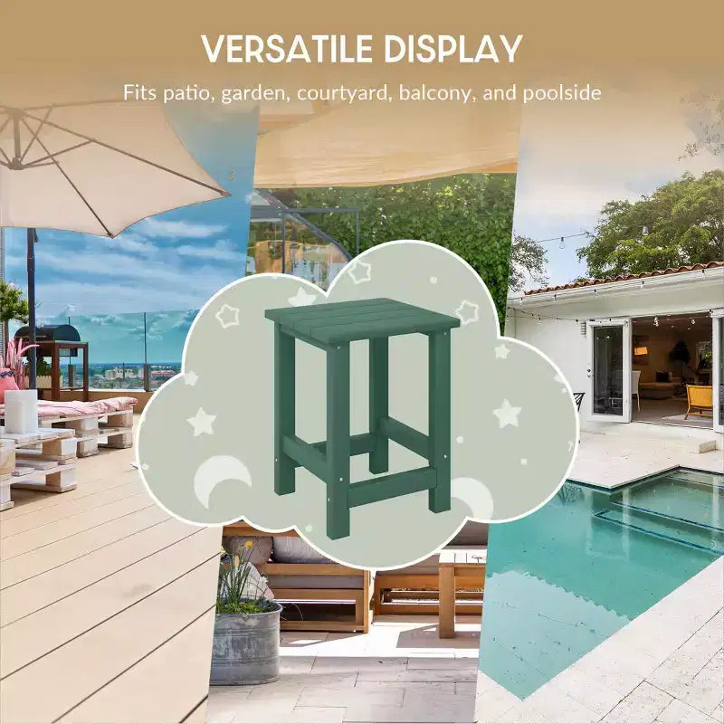 Table d'appoint carrée d'extérieur pour enfants WestinTrends Malibu en PEHD, style Adirondack