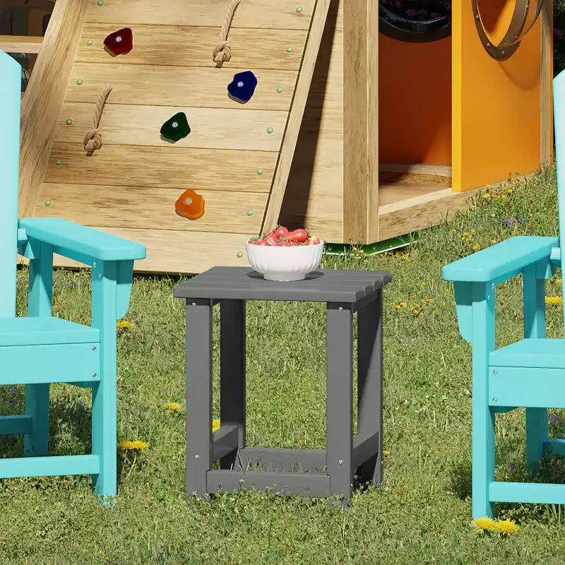 Table d'appoint carrée d'extérieur pour enfants WestinTrends Malibu en PEHD, style Adirondack