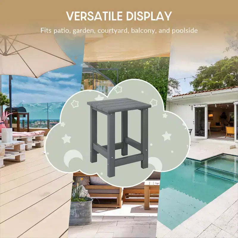 Table d'appoint carrée d'extérieur pour enfants WestinTrends Malibu en PEHD, style Adirondack