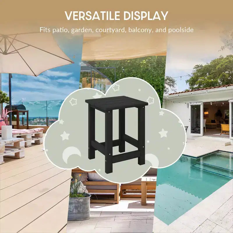 Table d'appoint carrée d'extérieur pour enfants WestinTrends Malibu en PEHD, style Adirondack