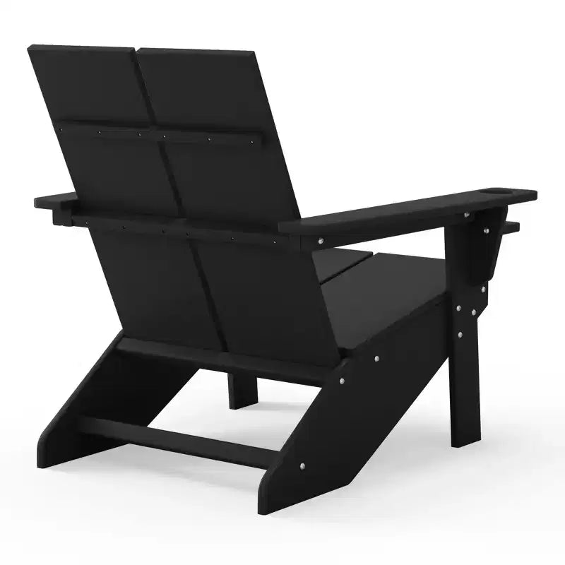 WestinTrends Riviera Outdoor HDPE Modern Adirondack Chair with Cup Holder, White