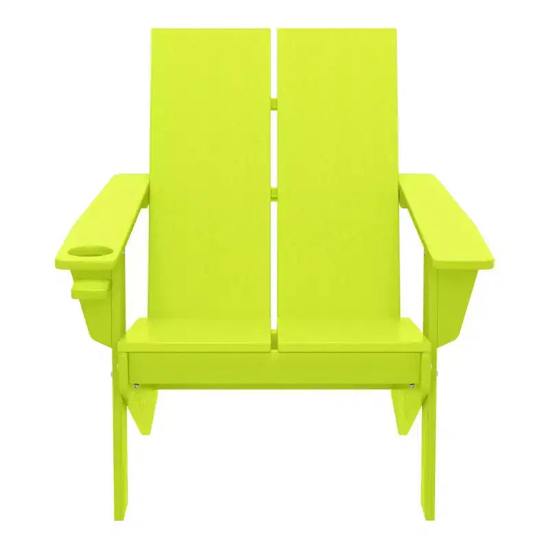 WestinTrends Riviera Outdoor HDPE Modern Adirondack Chair with Cup Holder, White