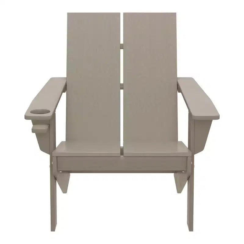 WestinTrends Riviera Outdoor HDPE Modern Adirondack Chair with Cup Holder, White
