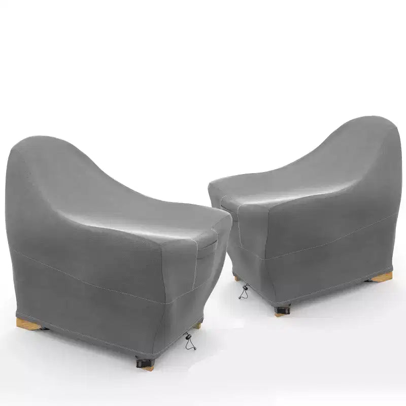 KHOMO GEAR Lot de 2 housses de fauteuil de patio Adirondack Gris, durables, résistantes aux intempéries et aux UV, protection contre la pluie et la poussière