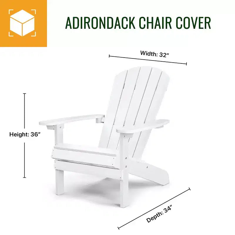 KHOMO GEAR Lot de 2 housses de fauteuil de patio Adirondack Gris, durables, résistantes aux intempéries et aux UV, protection contre la pluie et la poussière