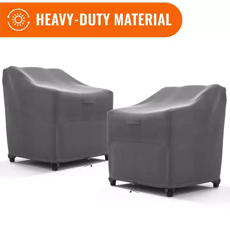 KHOMO GEAR Lot de 2 housses de fauteuil de patio Adirondack Gris, durables, résistantes aux intempéries et aux UV, protection contre la pluie et la poussière