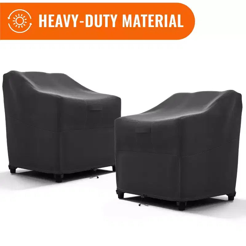 KHOMO GEAR Set of 2 Adirondack Patio Chair Covers  Black, Durable, Weatherproof, UV Resistant, Protection from Rain & Dust