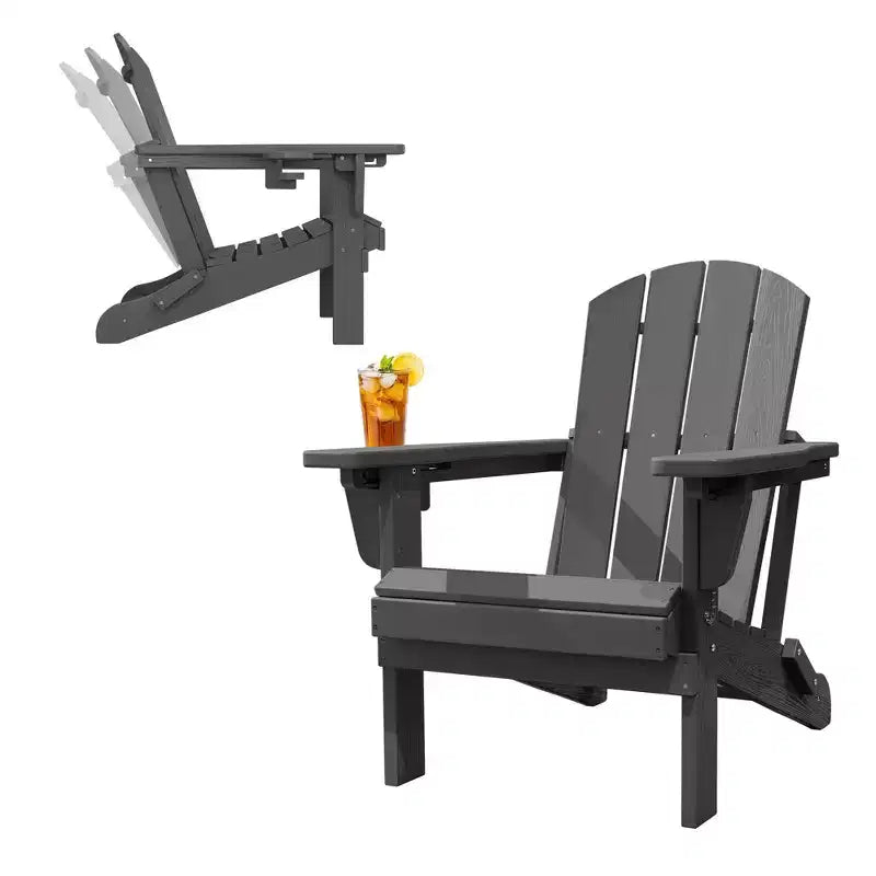 Hyleory Adjustable HDPE Adirondack Chair with Ergonomic Backrest