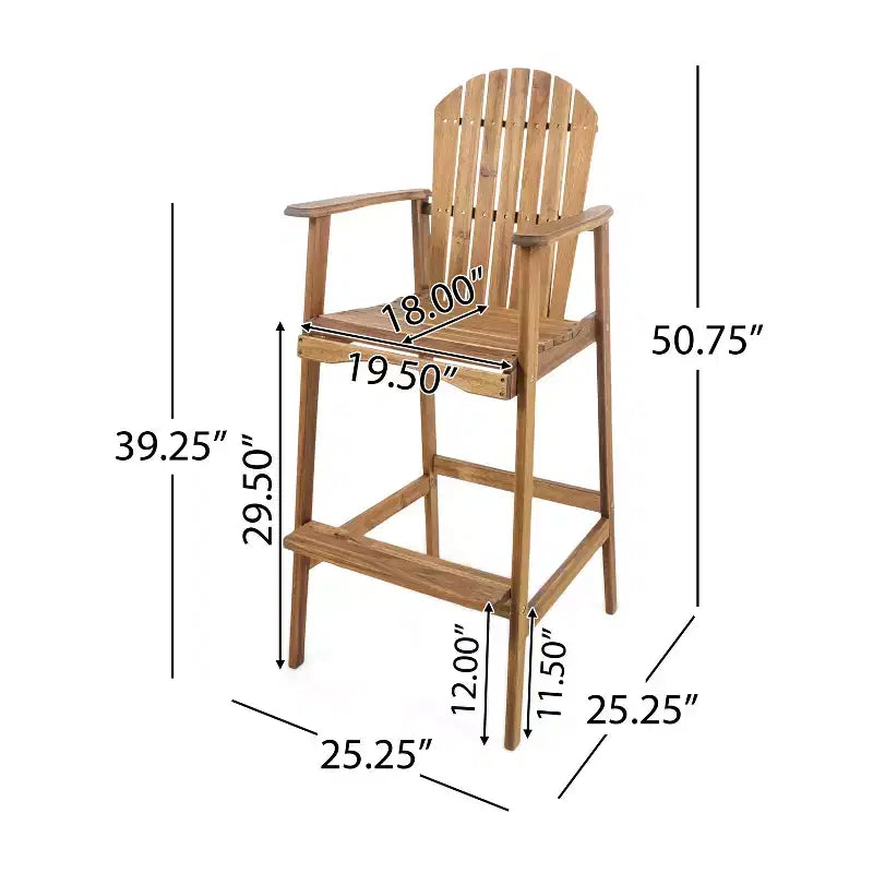Christopher Knight Home Malibu Outdoor Acacia Wood 29.5 Inch Adirondack Barstools (Set of 2)