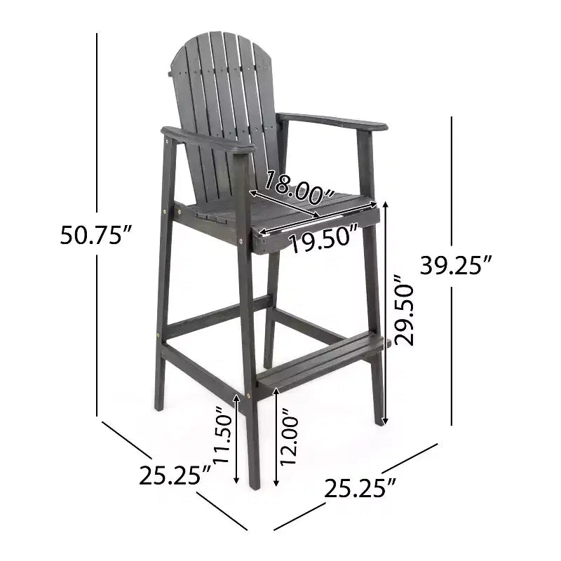 Christopher Knight Home Malibu Outdoor Acacia Wood 29.5 Inch Adirondack Barstools (Set of 2)
