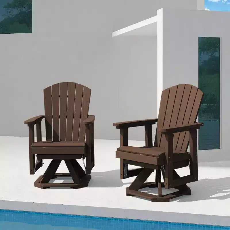 Fauteuil-planeur à bascule pivotant Adirondack HYLEORY, Fauteuil-planeur à bascule en résine HDPE