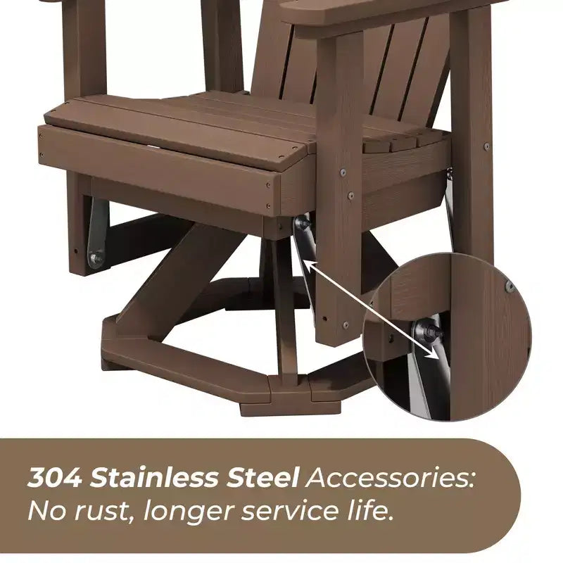 Fauteuil-planeur à bascule pivotant Adirondack HYLEORY, Fauteuil-planeur à bascule en résine HDPE
