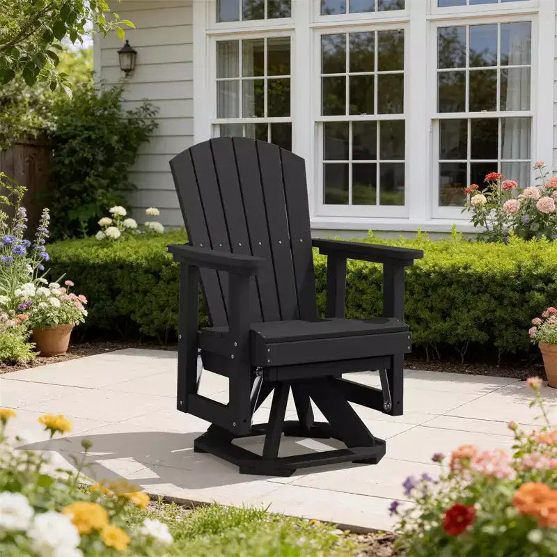 Fauteuil-planeur à bascule pivotant Adirondack HYLEORY, Fauteuil-planeur à bascule en résine HDPE
