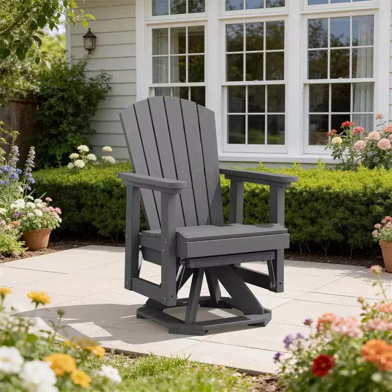 Fauteuil-planeur à bascule pivotant Adirondack HYLEORY, Fauteuil-planeur à bascule en résine HDPE