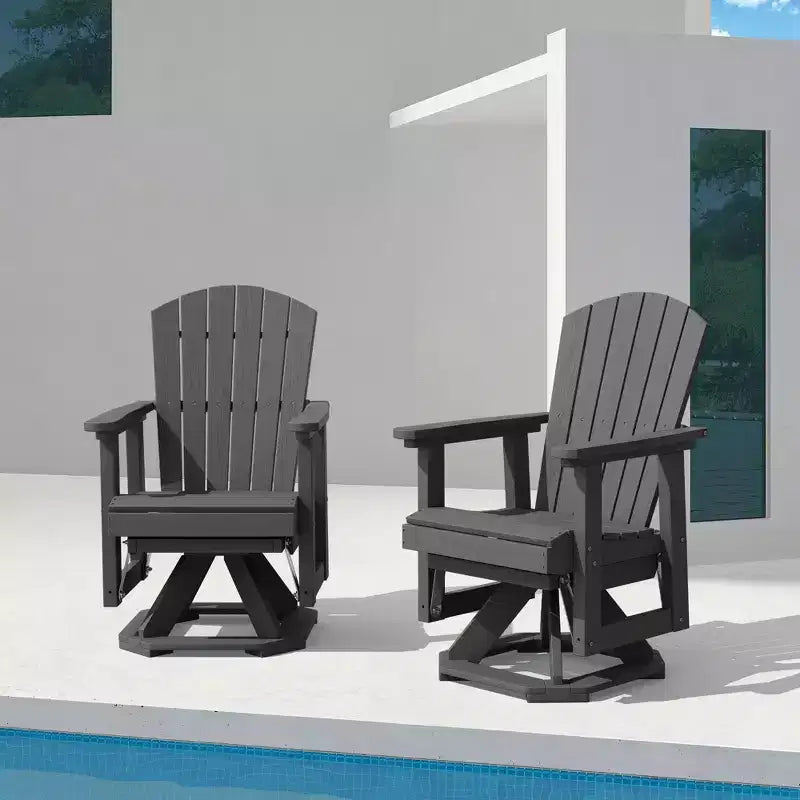 Fauteuil-planeur à bascule pivotant Adirondack HYLEORY, Fauteuil-planeur à bascule en résine HDPE