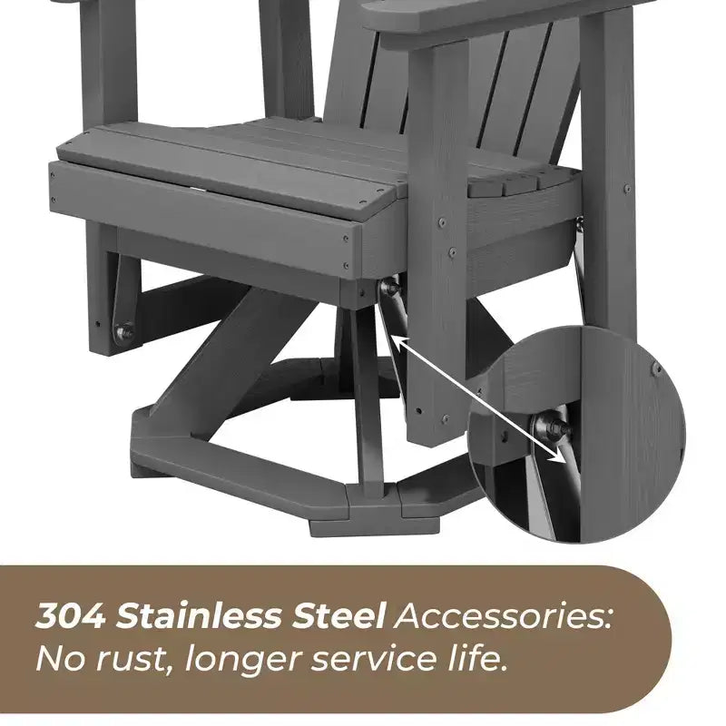 Fauteuil-planeur à bascule pivotant Adirondack HYLEORY, Fauteuil-planeur à bascule en résine HDPE