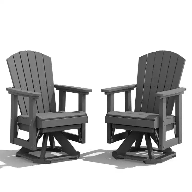 Fauteuil-planeur à bascule pivotant Adirondack HYLEORY, Fauteuil-planeur à bascule en résine HDPE