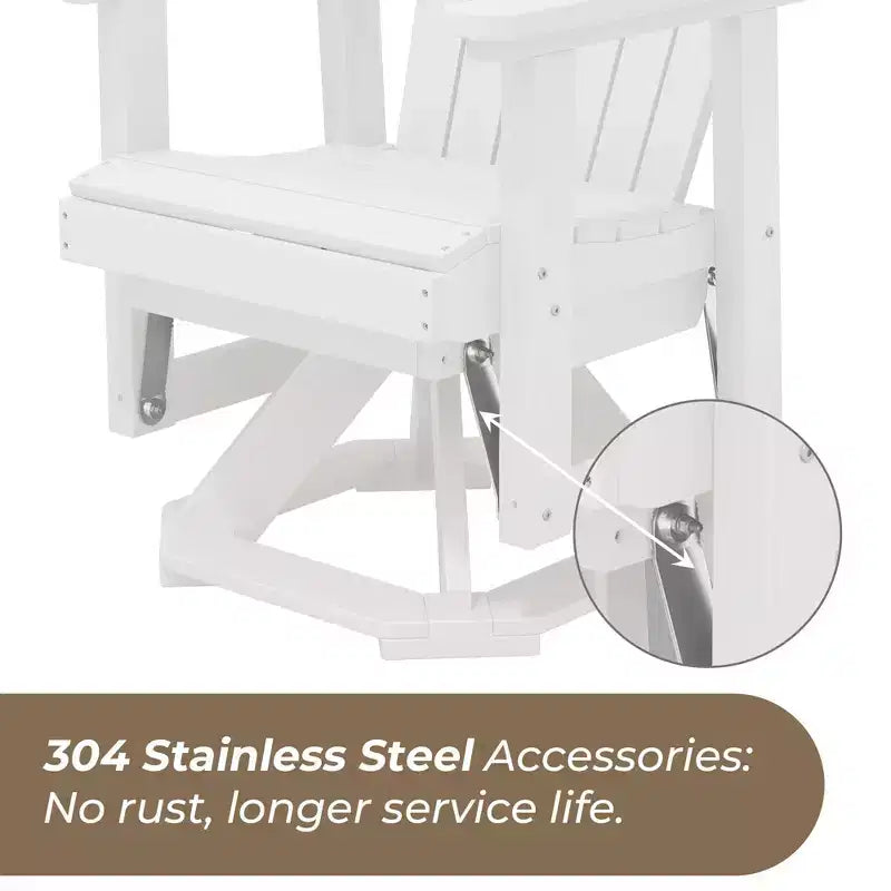 Fauteuil-planeur à bascule pivotant Adirondack HYLEORY, Fauteuil-planeur à bascule en résine HDPE