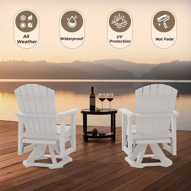 Fauteuil-planeur à bascule pivotant Adirondack HYLEORY, Fauteuil-planeur à bascule en résine HDPE