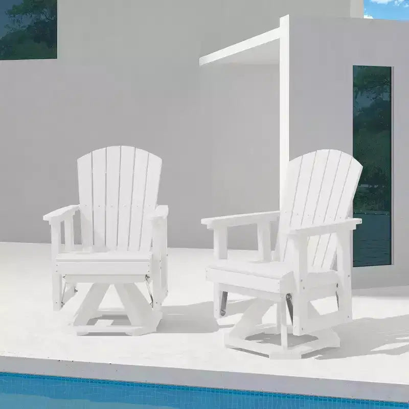 Fauteuil-planeur à bascule pivotant Adirondack HYLEORY, Fauteuil-planeur à bascule en résine HDPE