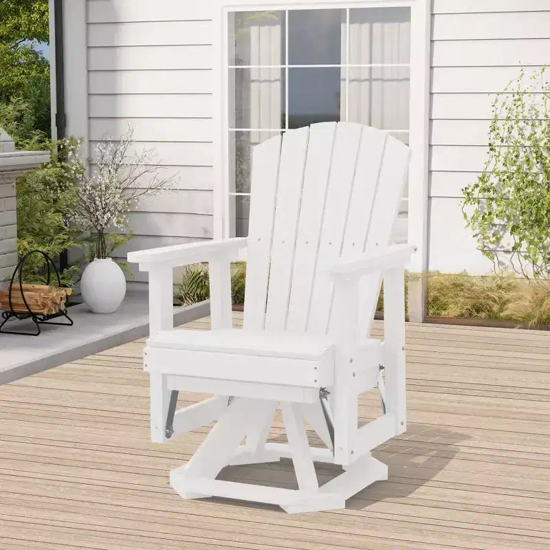 HYLEORY Adirondack Swivel Rocking Glider Chair, HDPE Resin Rocking Glider Chair