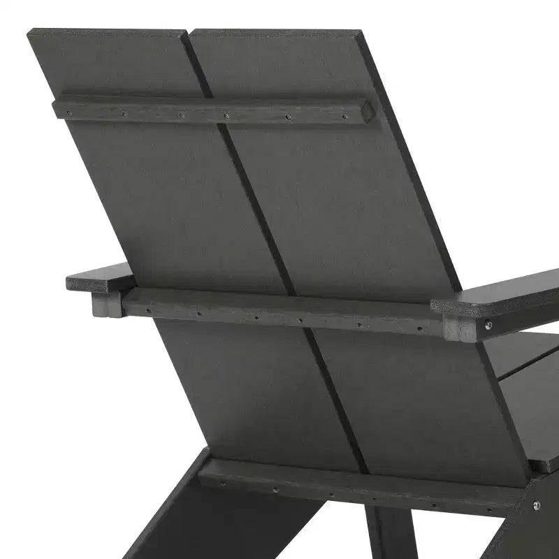 WestinTrends Riviera Outdoor 4-Piece HDPE Modern Adirondack Chairs Set with Folding Patio Ottomans and Cup Holder