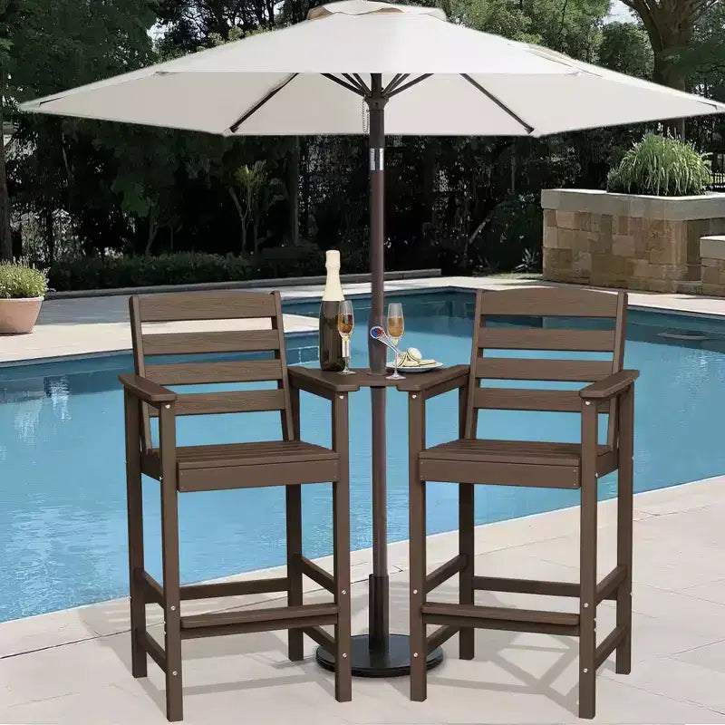 Causeuse de bar Hyleory en PEHD de type Adirondack avec table d'appoint intégrée, chaise double d'extérieur 2 places