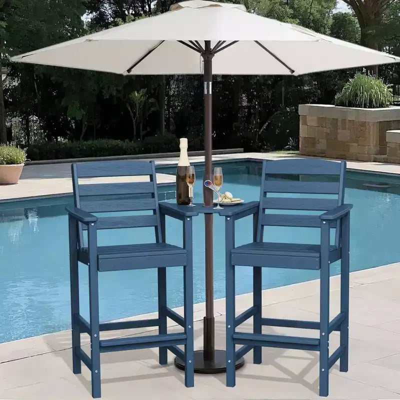 Causeuse de bar Hyleory en PEHD de type Adirondack avec table d'appoint intégrée, chaise double d'extérieur 2 places