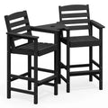 Causeuse de bar Hyleory en PEHD de type Adirondack avec table d'appoint intégrée, chaise double d'extérieur 2 places