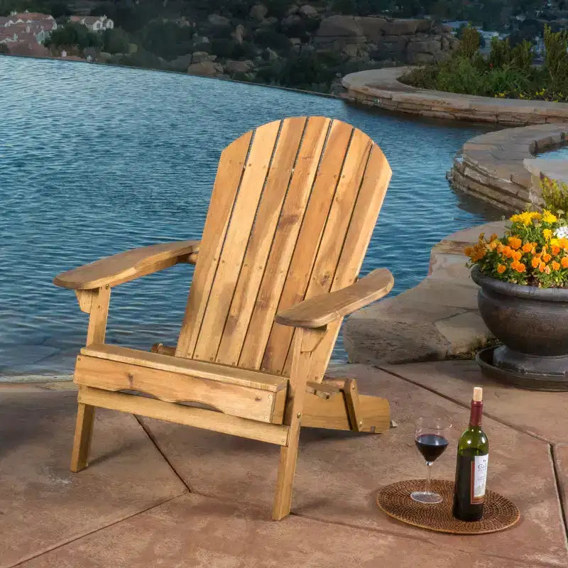 Christopher Knight Home Outdoor Acacia Wood Reclining Adirondack Chair with Expandable Footrest