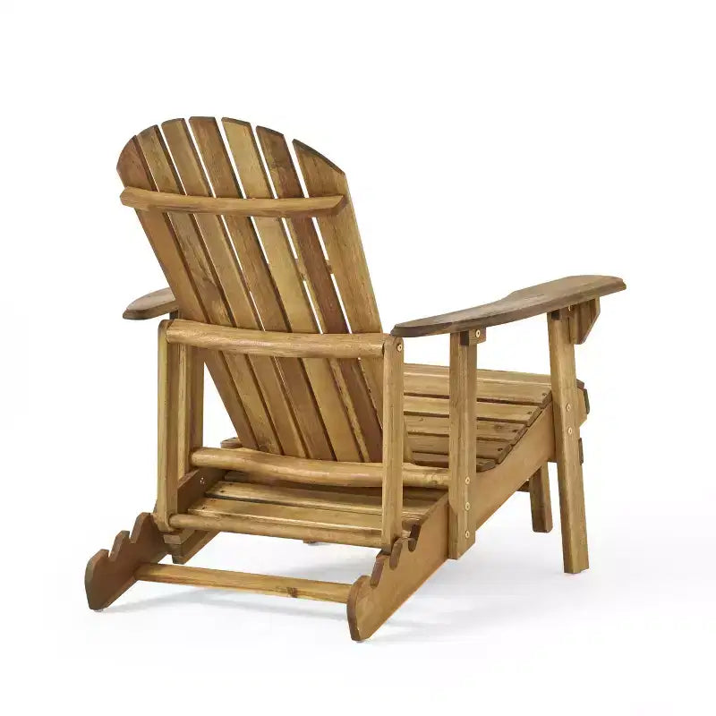 Christopher Knight Home Outdoor Acacia Wood Reclining Adirondack Chair with Expandable Footrest