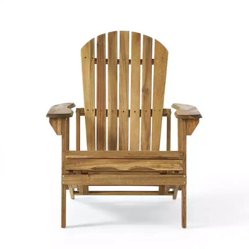 Christopher Knight Home Outdoor Acacia Wood Reclining Adirondack Chair with Expandable Footrest