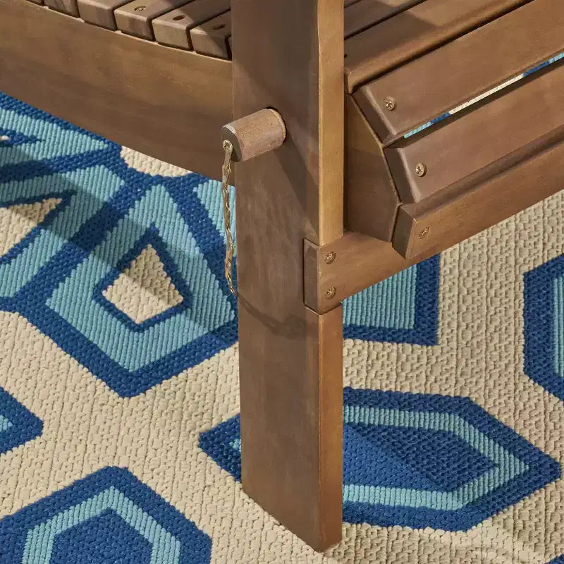 GDFStudio Cara Outdoor Acacia Wood Folding Adirondack Chair